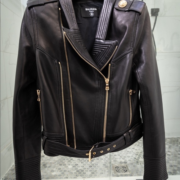 Balmain quilted leather jacket size 38 - Picture 1 of 4